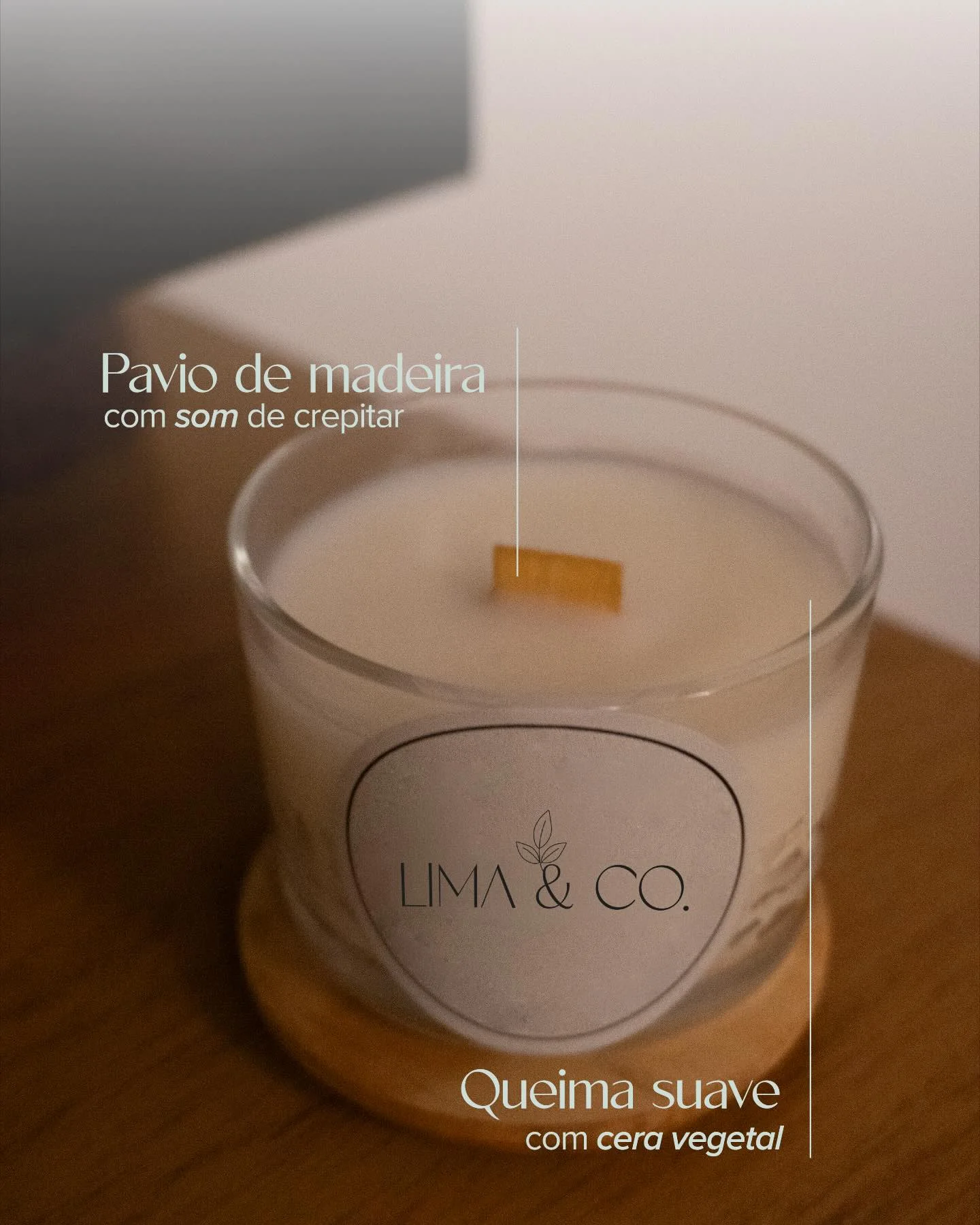 Vela Lima & Co. Lima e Mandarina com pavio de madeira